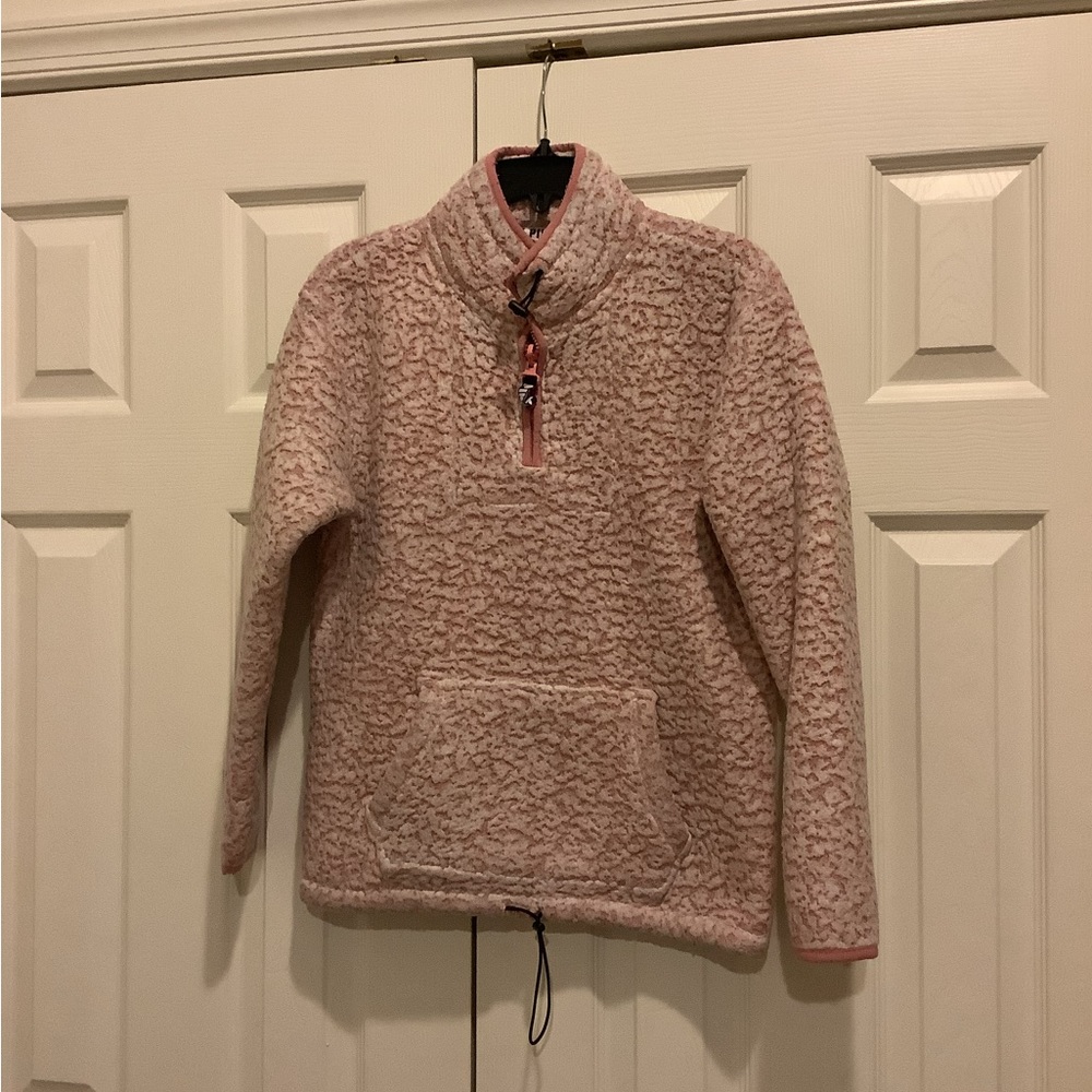PINK by VICTORIA’S SECRET Pink Sherpa Quarter Zip Pullover Sweatshirt size small